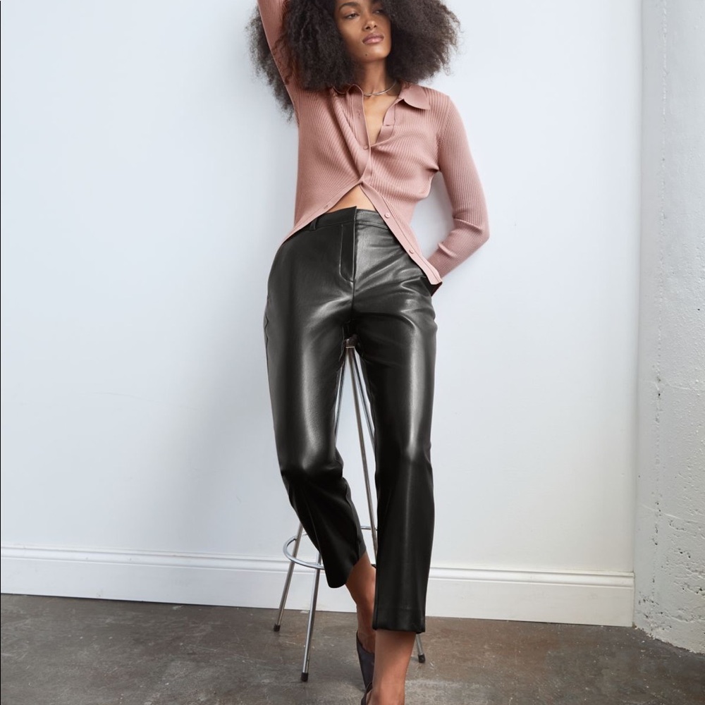 Aritzia Babaton Leather Command Cropped Pant - image 1